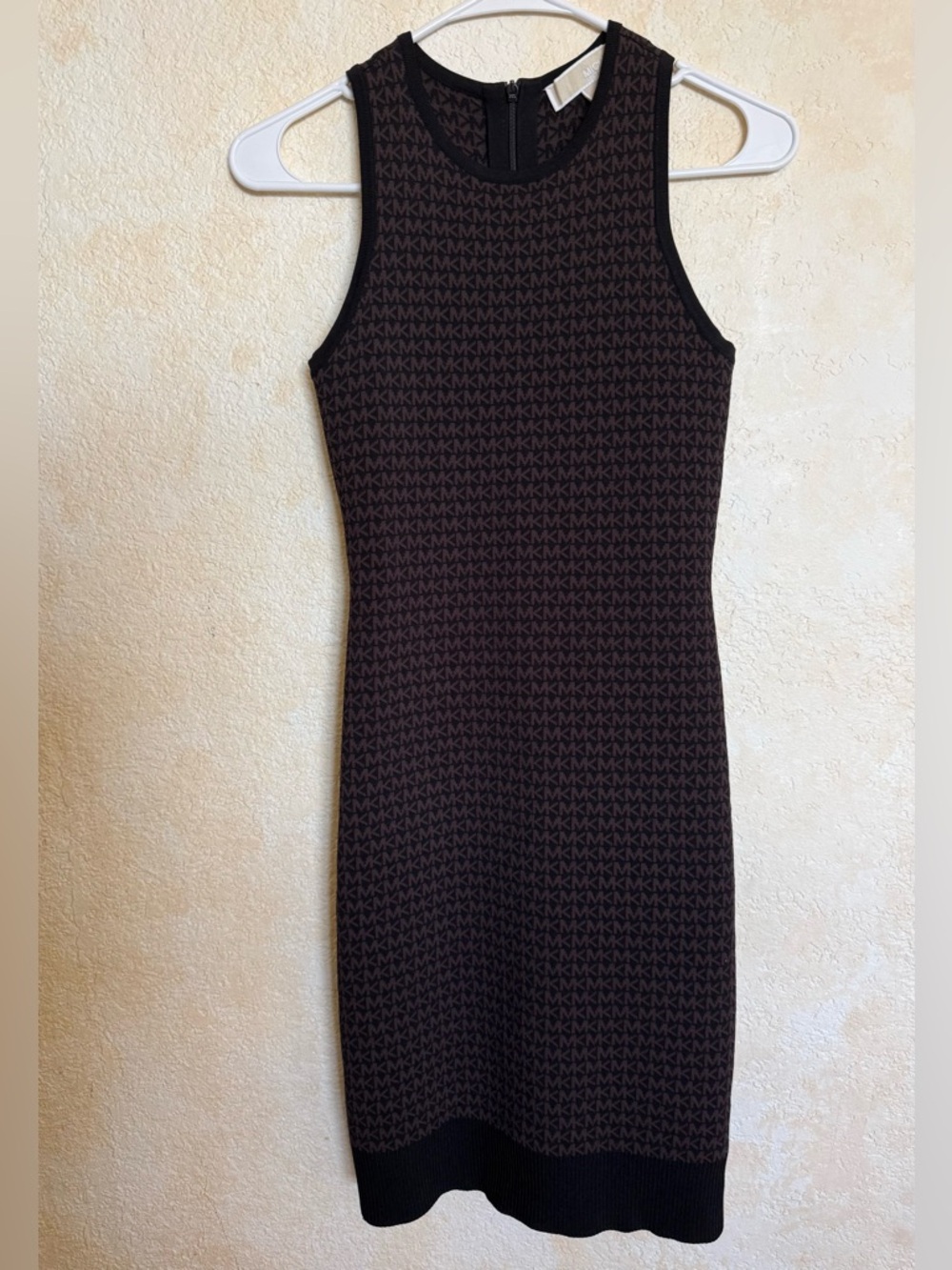 NWOT Michael Kors Navy Logo-Print Sleeveless Midi Sheath Dress